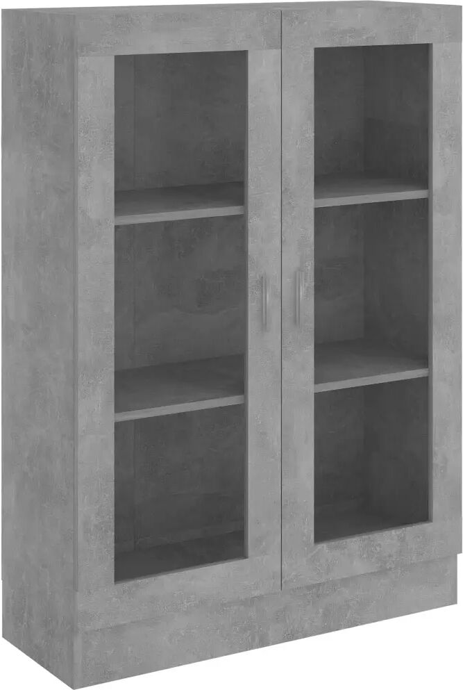 vidaXL Armoire à vitrine Gris béton 82,5x30,5x115 cm Aggloméré