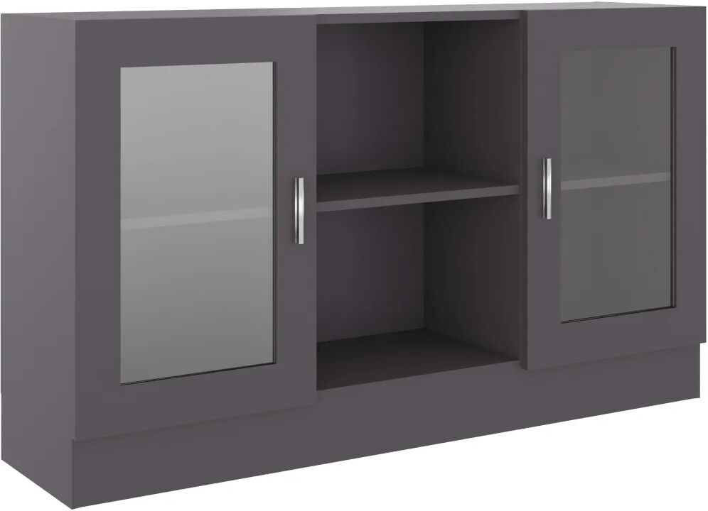 vidaXL Armoire à vitrine Gris 120x30,5x70 cm Aggloméré