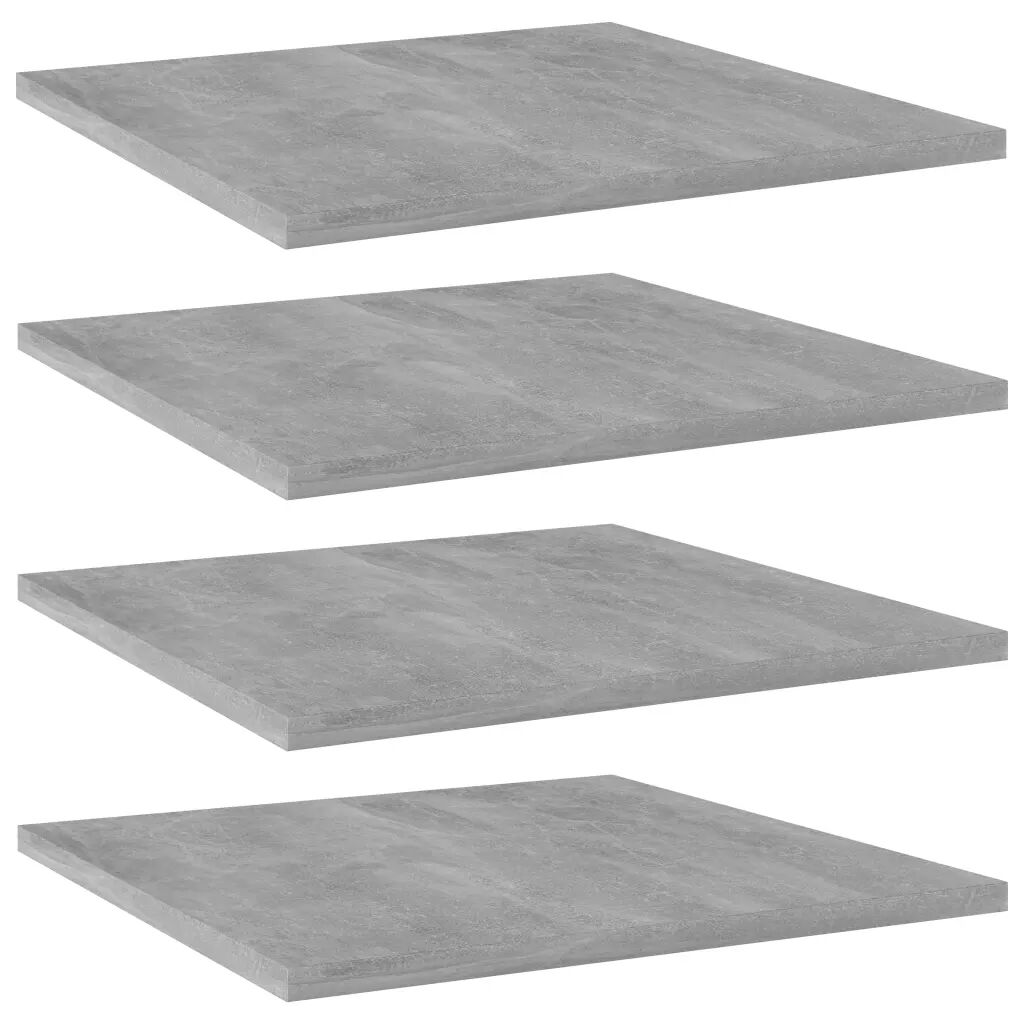 vidaXL Panneaux de bibliothèque 4 pcs Gris béton 40x40x1,5cm Aggloméré