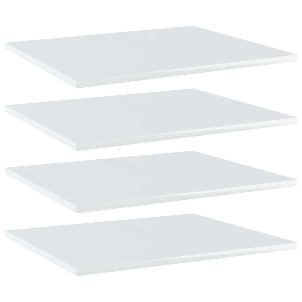 vidaXL Panneaux bibliothèque 4pcs Blanc brillant 60x50x1,5cm Aggloméré