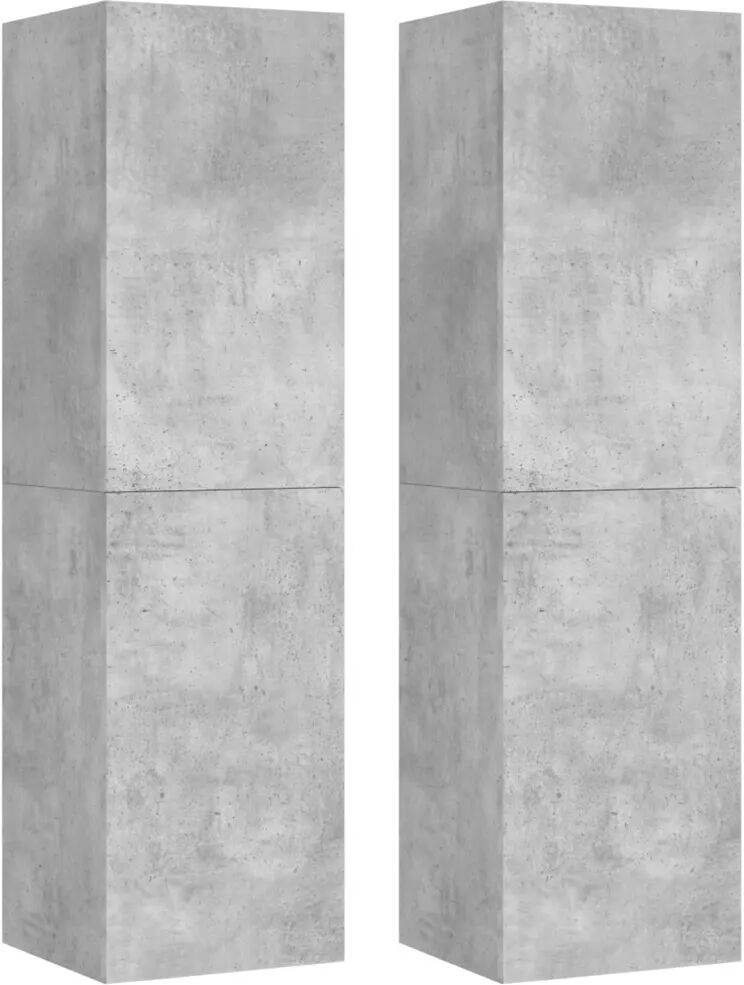 vidaXL Meubles TV 2 pcs Gris béton 30,5x30x110 cm Aggloméré