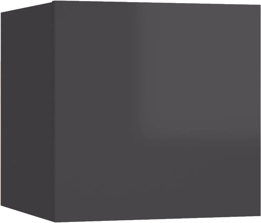 vidaXL Meuble TV mural Gris brillant 30,5x30x30 cm