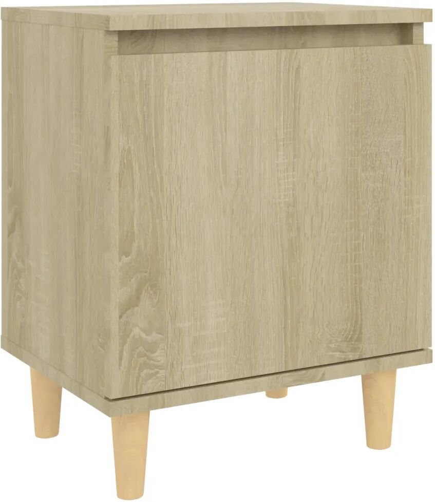 vidaXL Table de chevet avec pieds en bois Chêne sonoma 40x30x50 cm