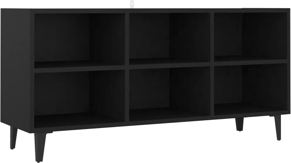 vidaXL Meuble TV avec pieds en métal Noir 103,5x30x50 cm