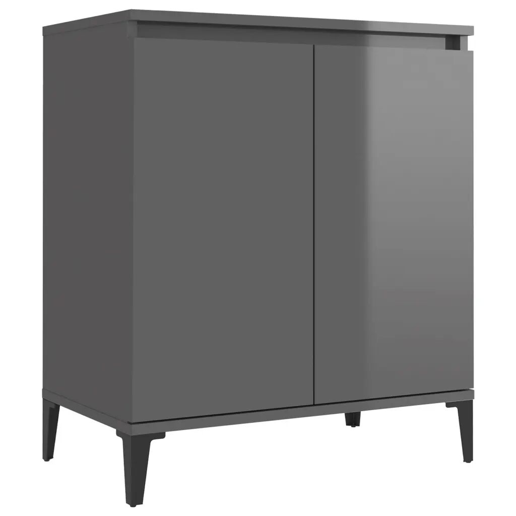 vidaXL Buffet Gris brillant 60x35x70 cm Aggloméré