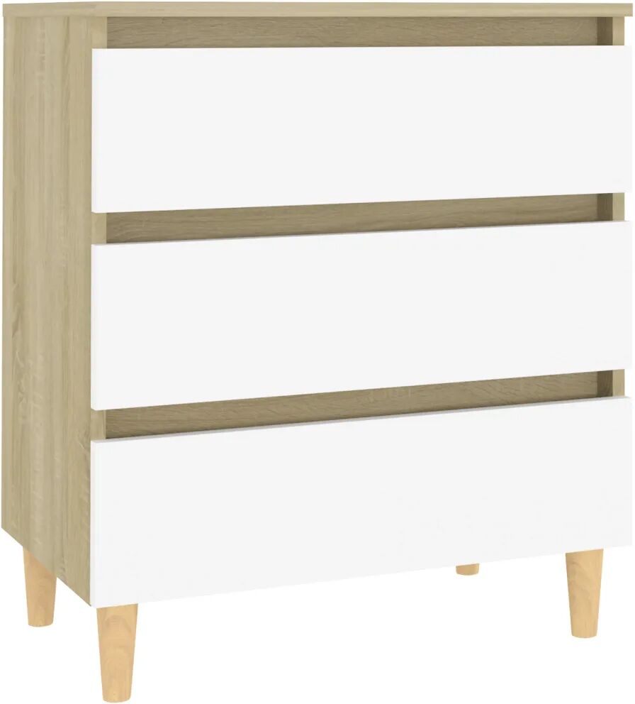 vidaXL Buffet Blanc et chêne sonoma 60x35x69 cm Aggloméré