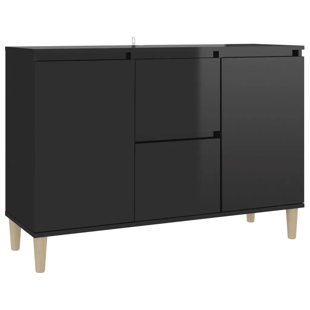 vidaXL Buffet Noir brillant 103,5x35x70 cm Aggloméré