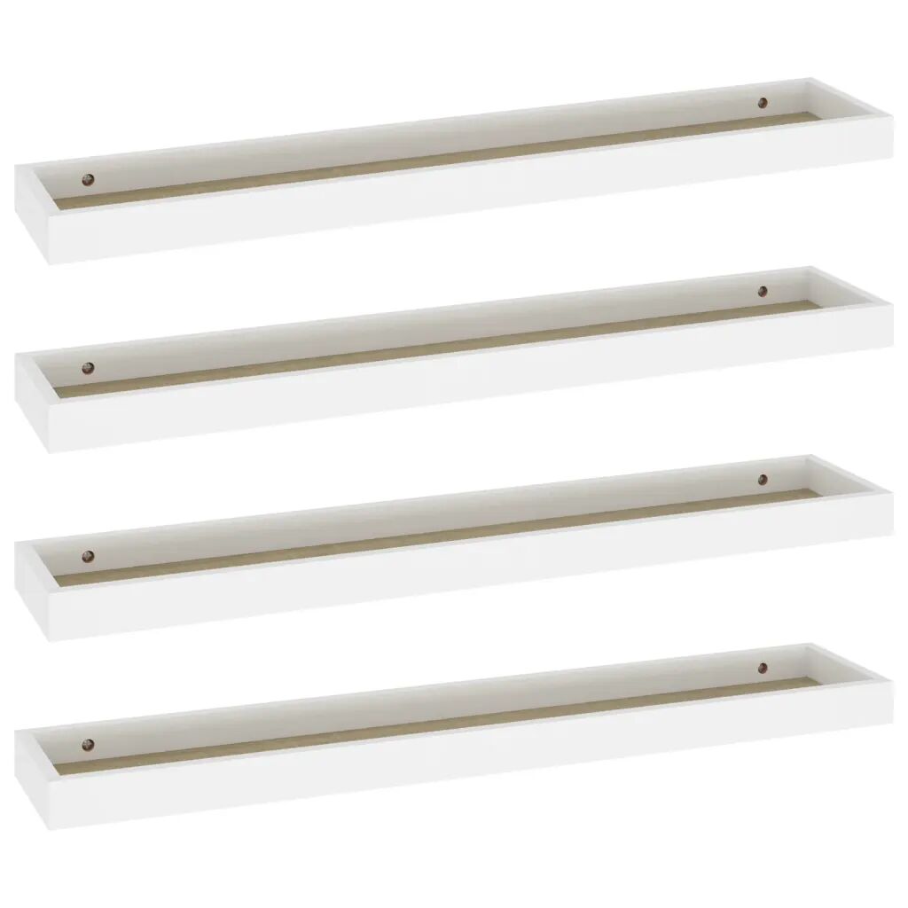 vidaXL Étagères murales Loggia 4 pcs Chêne et blanc 80x15x4 cm MDF