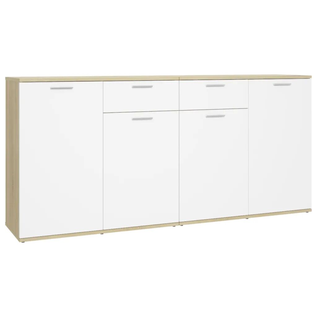 vidaXL Buffet Blanc et chêne sonoma 160x36x75 cm Aggloméré