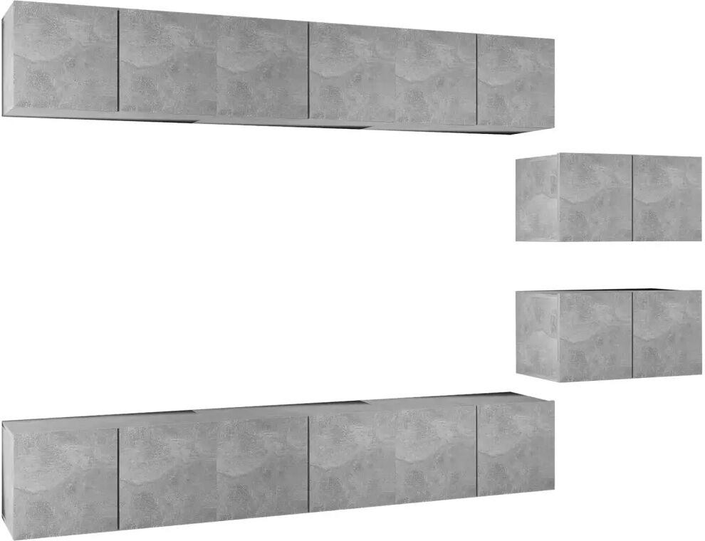 vidaXL Meubles TV 8 pcs Gris béton Aggloméré