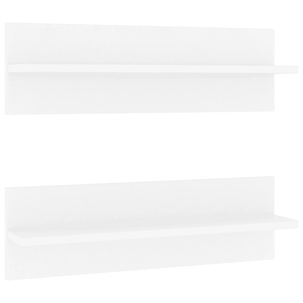 vidaXL Étagères murales 2 pcs Blanc 60x11,5x18 cm Aggloméré