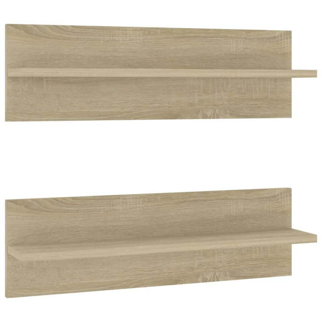 vidaXL Étagères murales 2 pcs Chêne Sonoma 60x11,5x18 cm Aggloméré