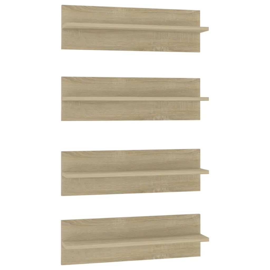 vidaXL Étagères murales 4 pcs Chêne Sonoma 60x11,5x18 cm Aggloméré