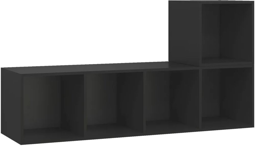 vidaXL Ensemble de meuble TV 2 pcs Noir Aggloméré