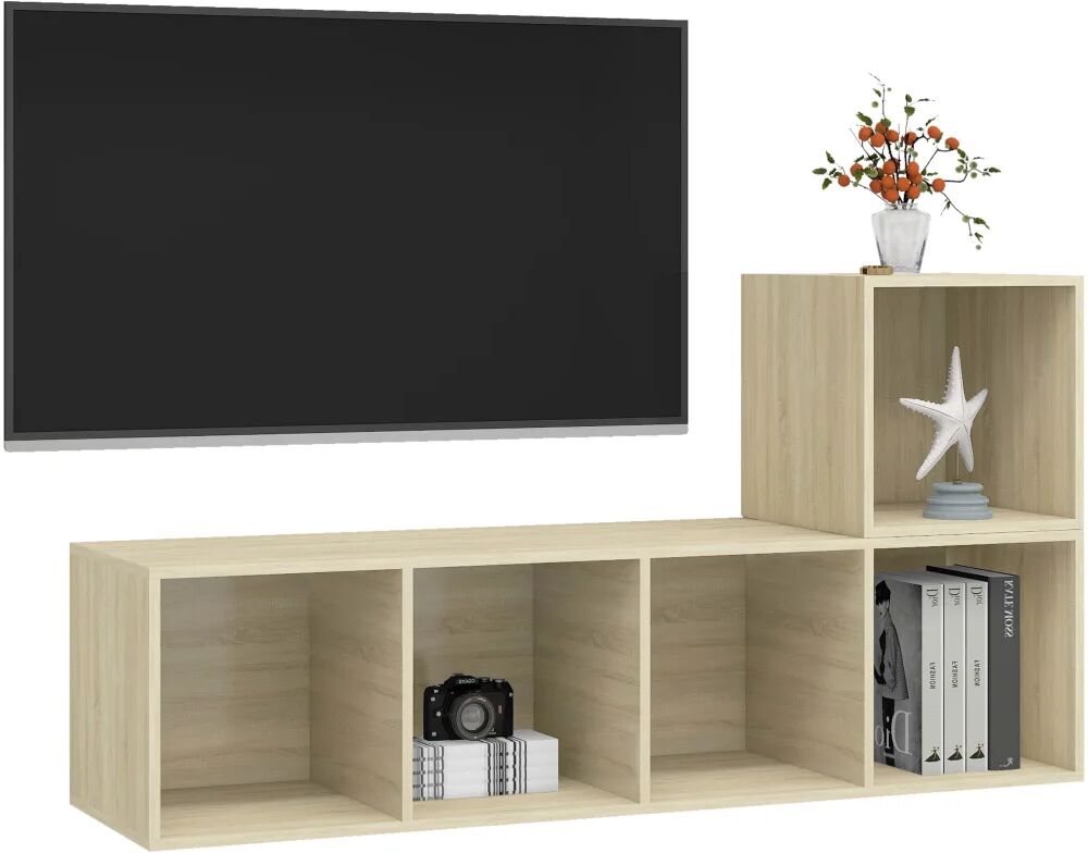 vidaXL Ensemble de meuble TV 2 pcs Chêne sonoma Aggloméré