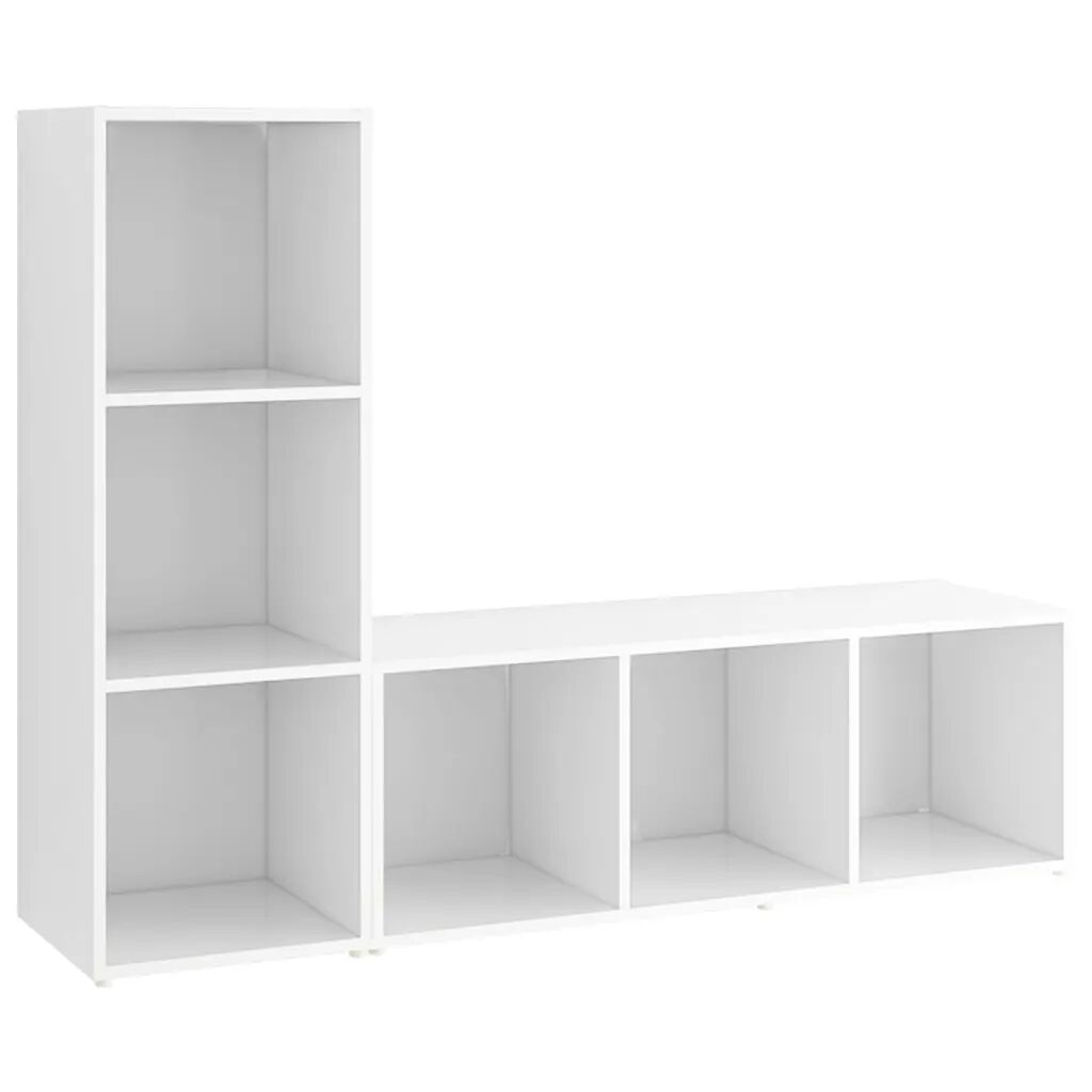 vidaXL Meubles TV 2 pcs Blanc 107x35x37 cm Aggloméré