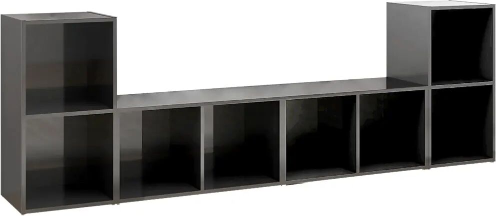 vidaXL Meubles TV 4 pcs Gris brillant 72x35x36,5 cm Aggloméré