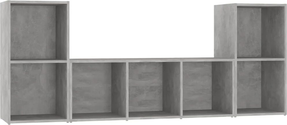 vidaXL Ensemble de meubles TV 3 pcs Gris béton Aggloméré