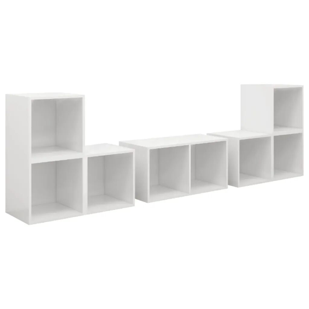 vidaXL Ensemble de meubles TV 6 pcs Blanc brillant Aggloméré