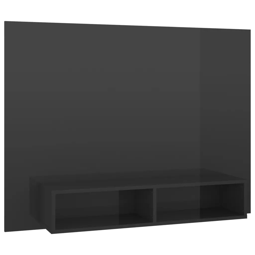 vidaXL Meuble TV mural Gris brillant 120x23,5x90 cm Aggloméré