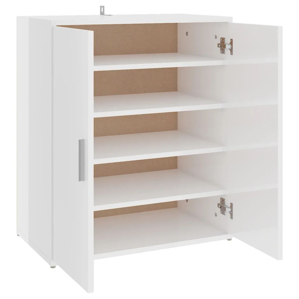 vidaXL Armoire à chaussures Blanc brillant 60x35x70 cm Aggloméré