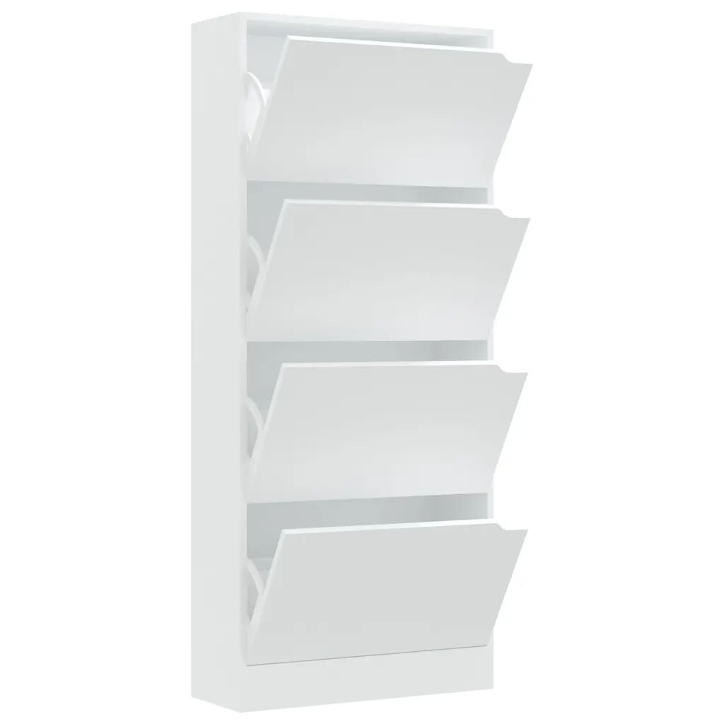 vidaXL Armoire à chaussures 4 portes Blanc 59x24x136 cm Aggloméré