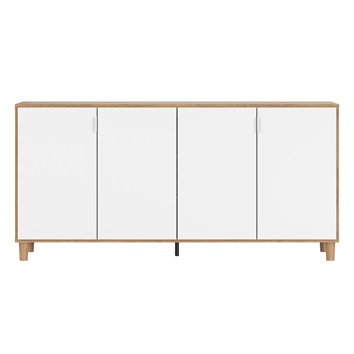 Miliboo Buffet scandinave blanc et bois avec pieds chêne L160 cm VESTA