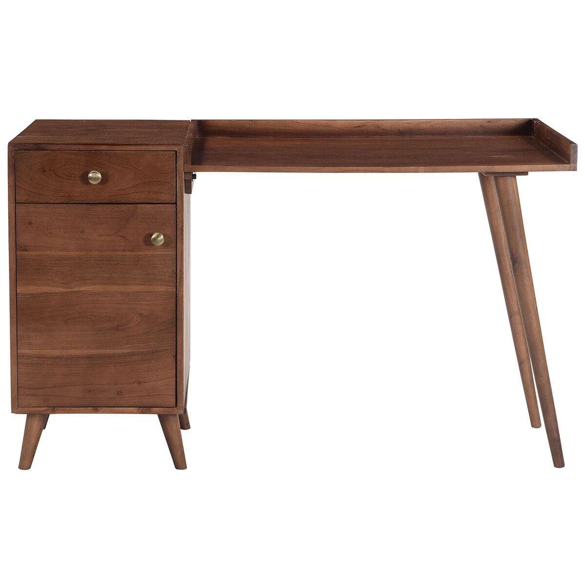 Miliboo Bureau vintage avec rangement acacia massif L130 cm ROBY