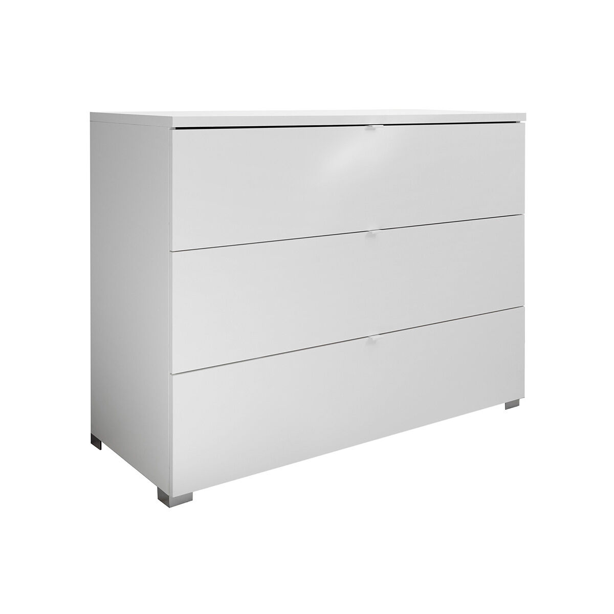 Miliboo Commode design 3 tiroirs blanc mat L104 cm LALY