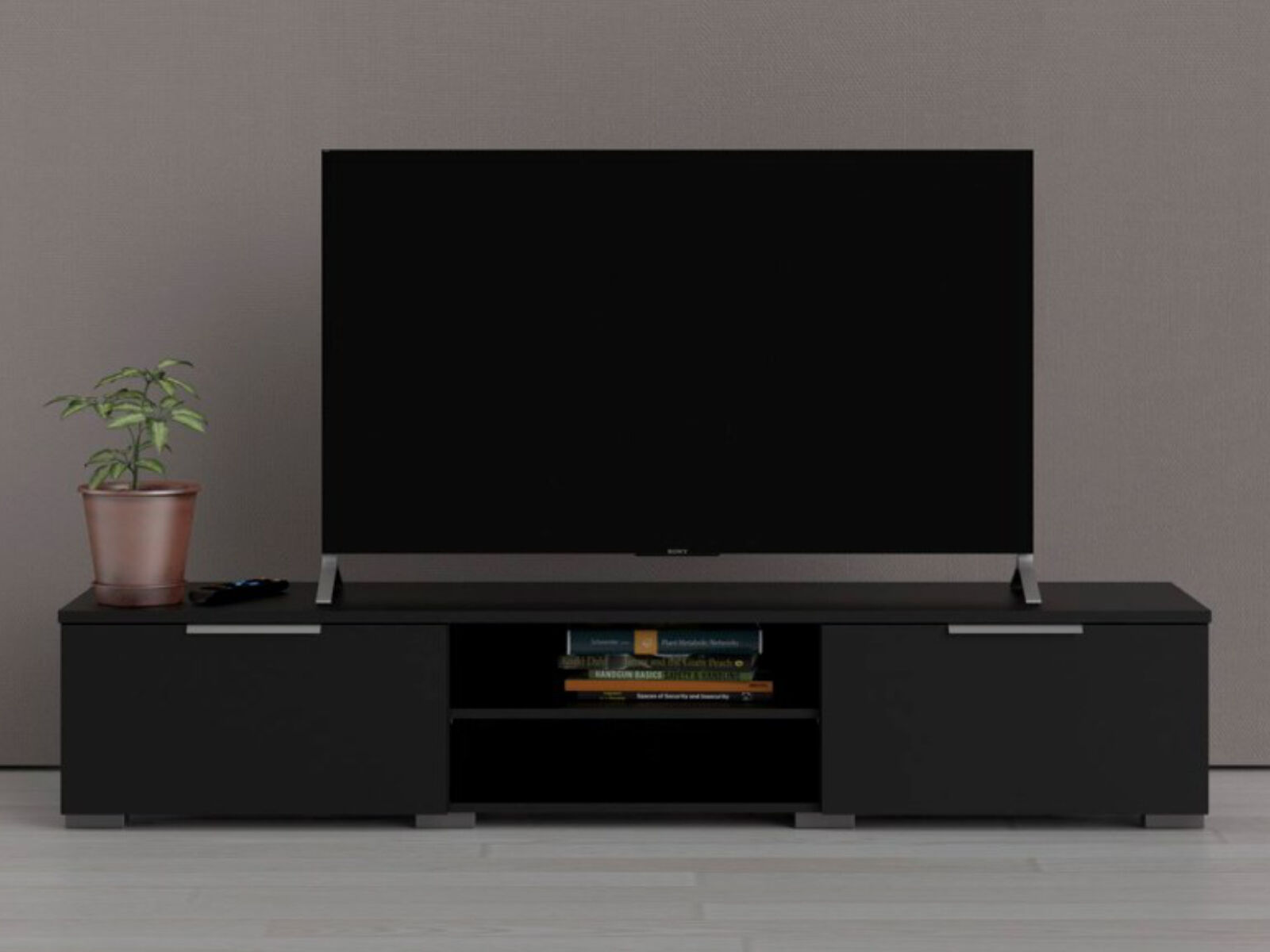 Mobistoxx Meuble tv-hifi MATRIX 2 tiroirs noir