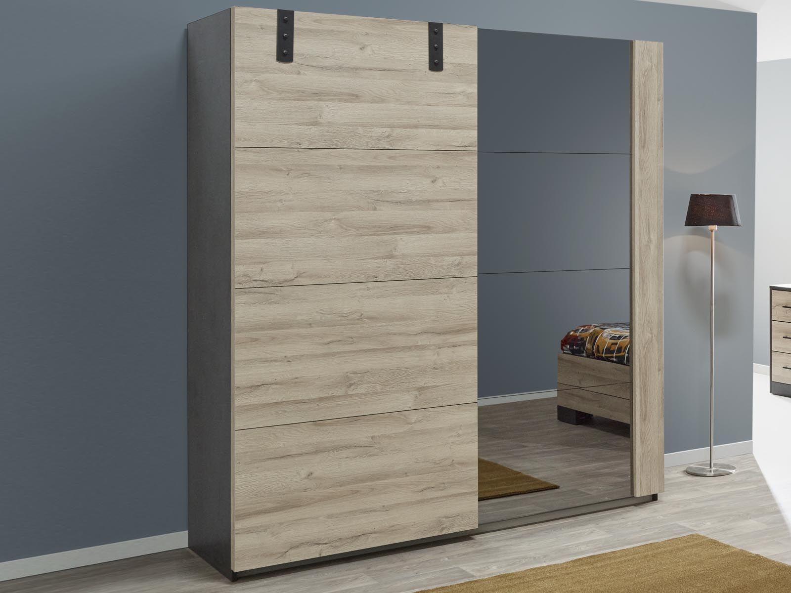 Mobistoxx Armoire NORI 2 portes coulissantes 188 cm chêne français