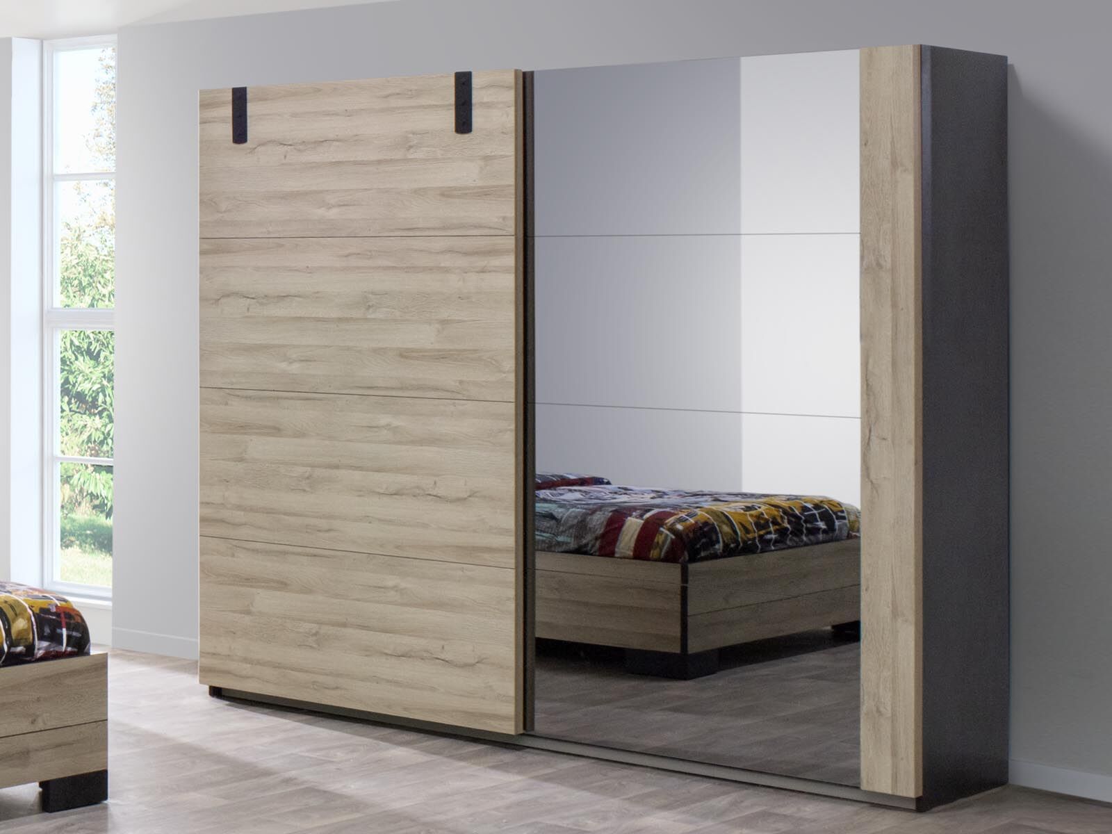 Mobistoxx Armoire NORI 2 portes coulissantes 245 cm chêne français