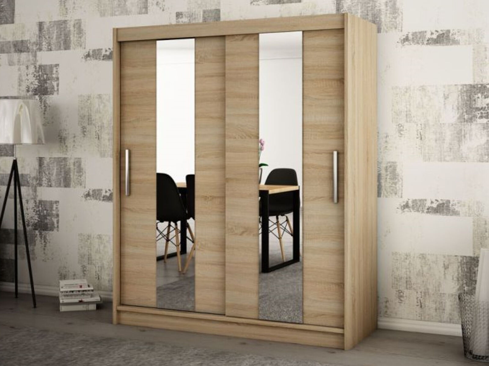 Mobistoxx Armoire POLETTE 2 portes coulissantes 200 cm sonoma