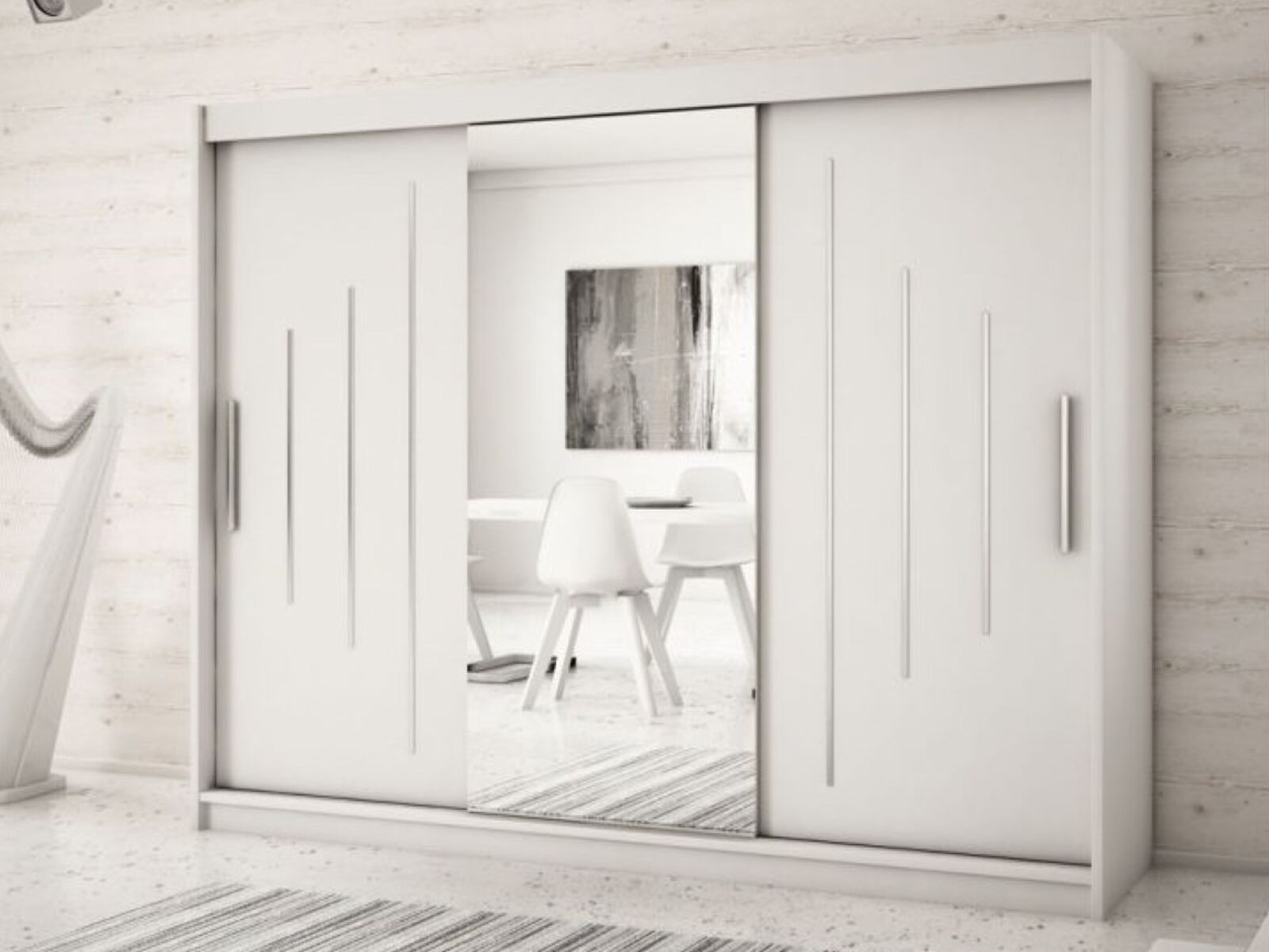 Mobistoxx Armoire YORKSHIRE 3 portes coulissantes 250 cm blanc