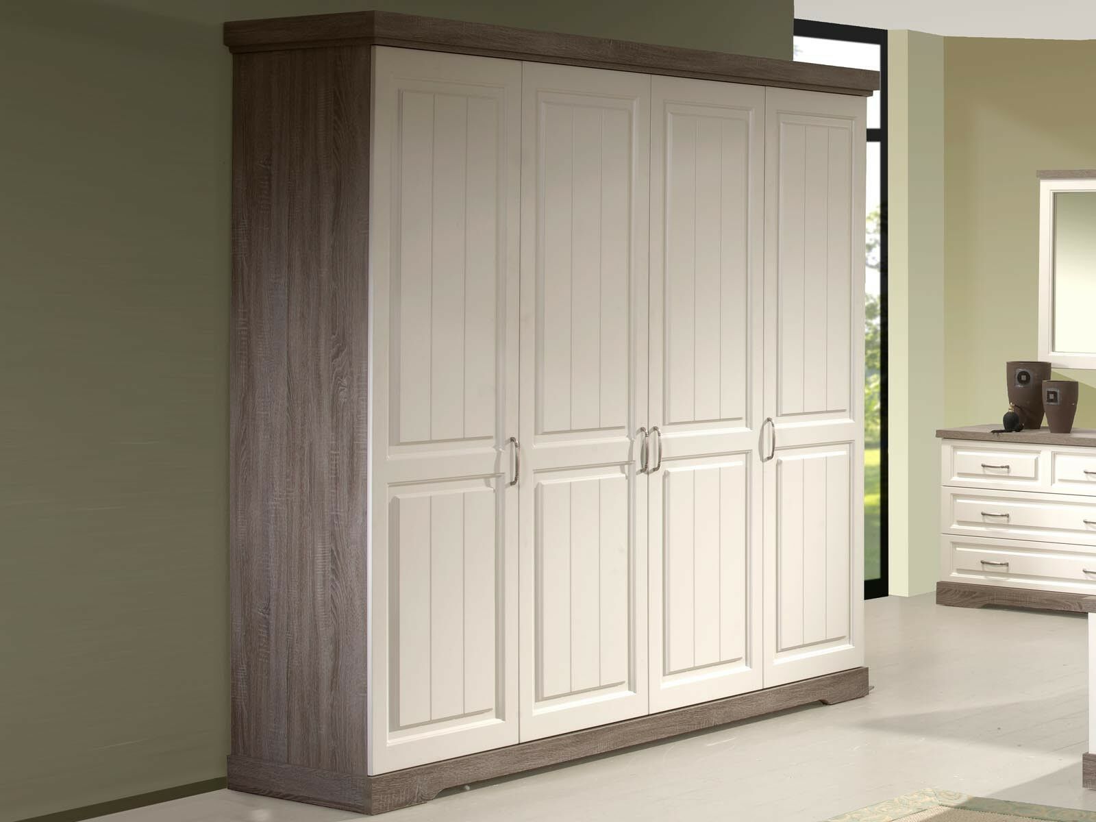 Mobistoxx Armoire IVANA 4 portes truffe/porcelaine