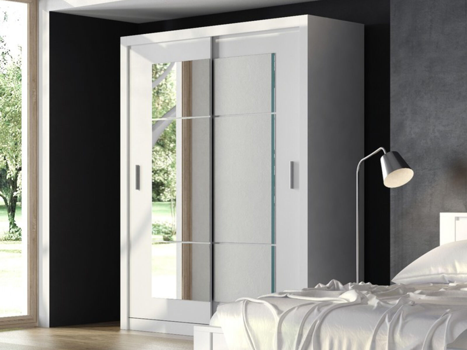 Mobistoxx Armoire IDOLE 2 portes coulissantes blanc mat