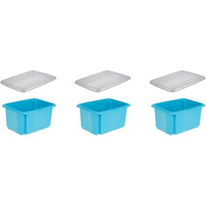 keeeper Organizer »emil«, (Set, 3 St.), Aufbewahrungsbox, 15 L, mit Deckel,... blau