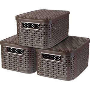 Curver Organizer »Style Box S«, (Set, 3 St.), Aufbewahrungsbox, stapelbar mit... dunkelbraun