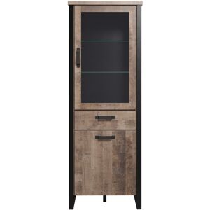 trendteam Vitrine »Emile«, (1 St.), matte Echtholzoptik, BxHxT: ca. 70x195x45... Eiche Tabak Melamin