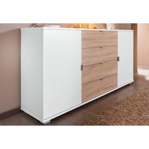 priess Sideboard, Breite 143 cm weiss-eichefarben sägerau