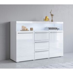 INOSIGN Sideboard »India,Breite 132cm stilvolle Anrichte mit 2Türen, 3... weiss/weiss hgl