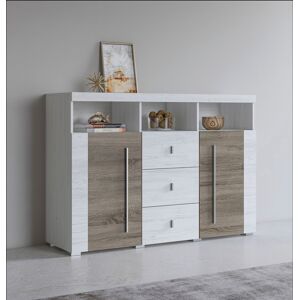 Helvetia Sideboard »Roger«, Breite 132 cm andersen pinie-sonoma trüffel/silberfarben