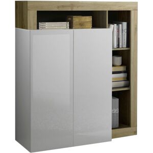 INOSIGN Stauraumschrank »Hamburg, Breite 108 cm«, Höhe 126 cm Weiss / Eiche Cadiz NB