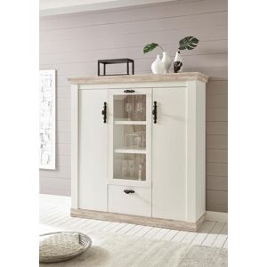 Home affaire Highboard »Florenz«, im romantischen Landhaus-Look, Breite 140 cm Pinie weiss Größe