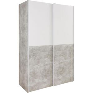 Schlafkontor Schwebetürenschrank weiss/betonfarben Größe