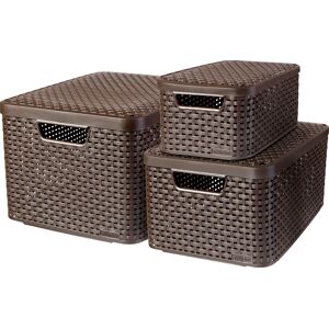 Curver Organizer »Style Box L+M+S«, (Set, 3 St.), Aufbewahrungsbox, stapelbar... dunkelbraun Größe