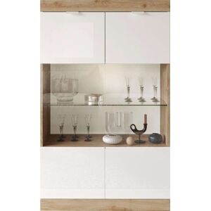 INOSIGN Vitrine »Slim«, Breite 91 cm, weiss Hochglanz Lack Eiche Cadiz NB / Weiss Hochglanz Lack Größe