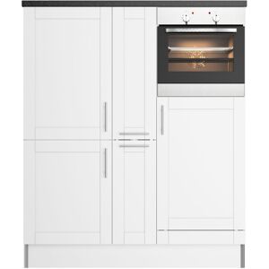 OPTIFIT Küche »Ahus«, Breite 150 cm,wahlweise mit E-Geräten,Soft-Close-Funktion Küche: weiss matt/weiss-granit schwarz + Front: weiss matt Größe