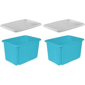 keeeper Aufbewahrungsbox »emil«, (Set, 2 St.), 45 L, mit Deckel, hochwertiger... blau Größe