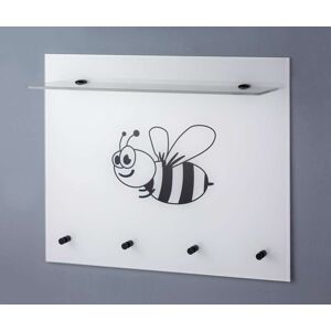 GGG MÖBEL Garderobenpaneel »Biene«, aus Glas mit Ablage weiss Größe
